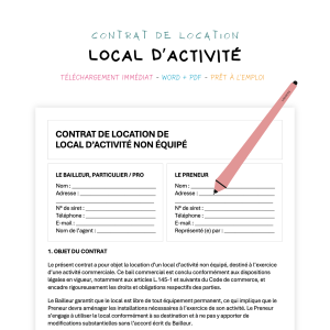 Local d’activité Contrat de Location de Local d’Activité Non Équipé