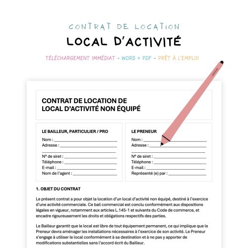Contrat de Location de Local d’Activité Non Équipé