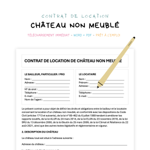 château non meublé Contrat de Location de Château Non Meublé