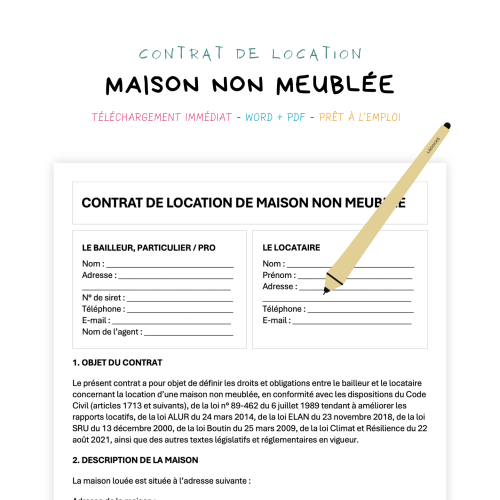 maison non meublée Contrat de Location de Maison Non Meublée