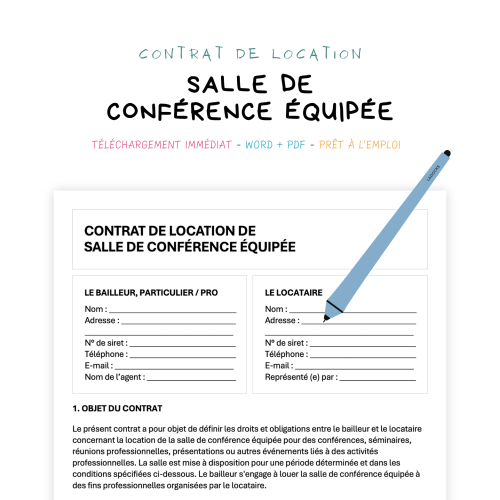Contrat de Location de Salle de Conférence Équipée