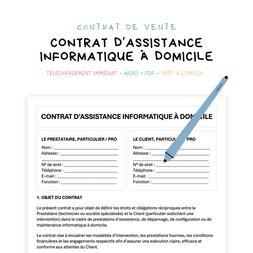 Contrat d’Assistance Informatique à Domicile