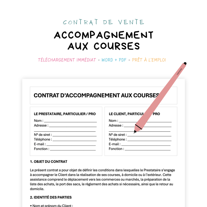 accompagnement aux courses Contrat d’Accompagnement aux Courses
