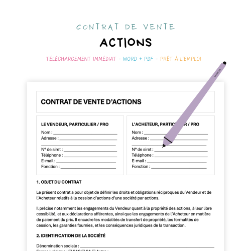 Contrat de Vente d’Actions