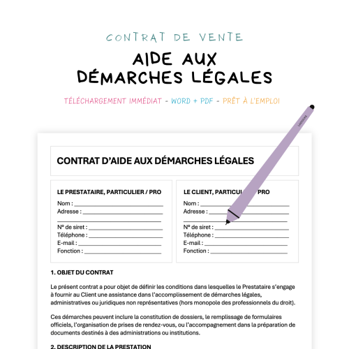aide aux démarches légales Contrat d’Aide aux Démarches Légales