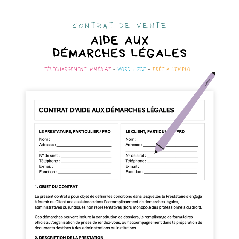 aide aux démarches légales Contrat d’Aide aux Démarches Légales