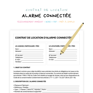 alarme connectée Contrat de Location d’Alarme Connectée