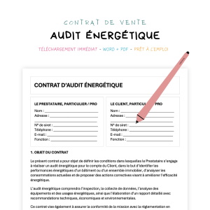 audit énergétique Contrat d’Audit Énergétique