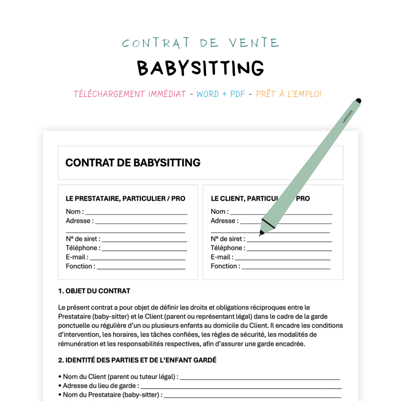 Contrat de Babysitting
