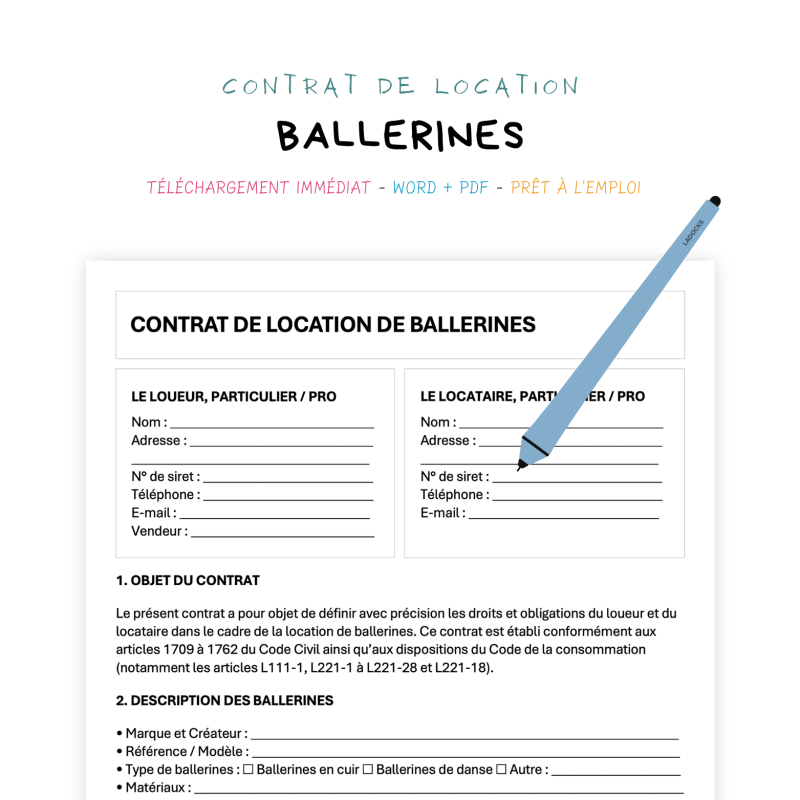 Contrat de Location de Ballerines