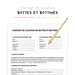 Contrat de Location de Bottes & Bottines
