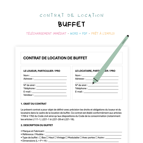 Contrat de Location de Buffet