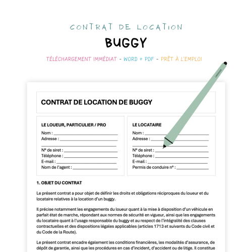 Contrat de Location de Buggy