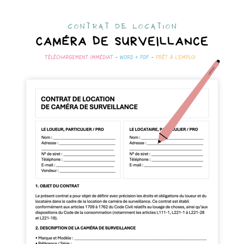 Contrat de Location de Caméra de Surveillance