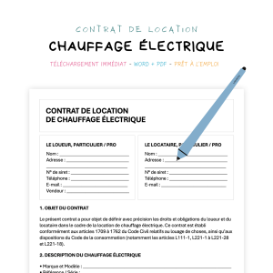 chauffage électrique Contrat de Location de Chauffage Électrique