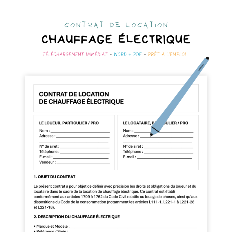chauffage électrique Contrat de Location de Chauffage Électrique