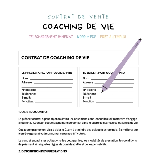 Contrat de Coaching de Vie