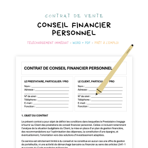 conseil financier personnel Contrat de Conseil Financier Personnel