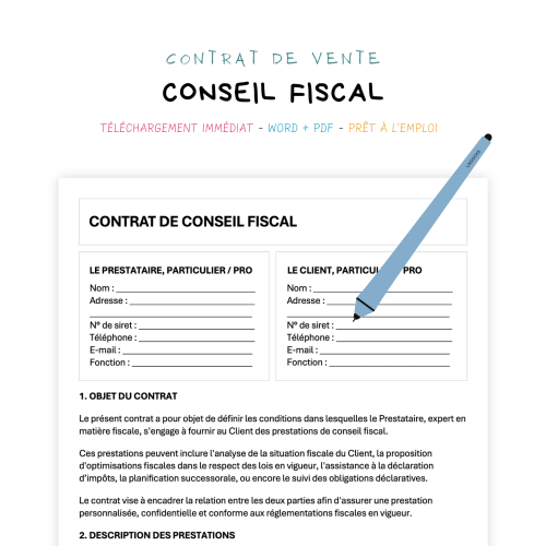 Contrat de Conseil Fiscal