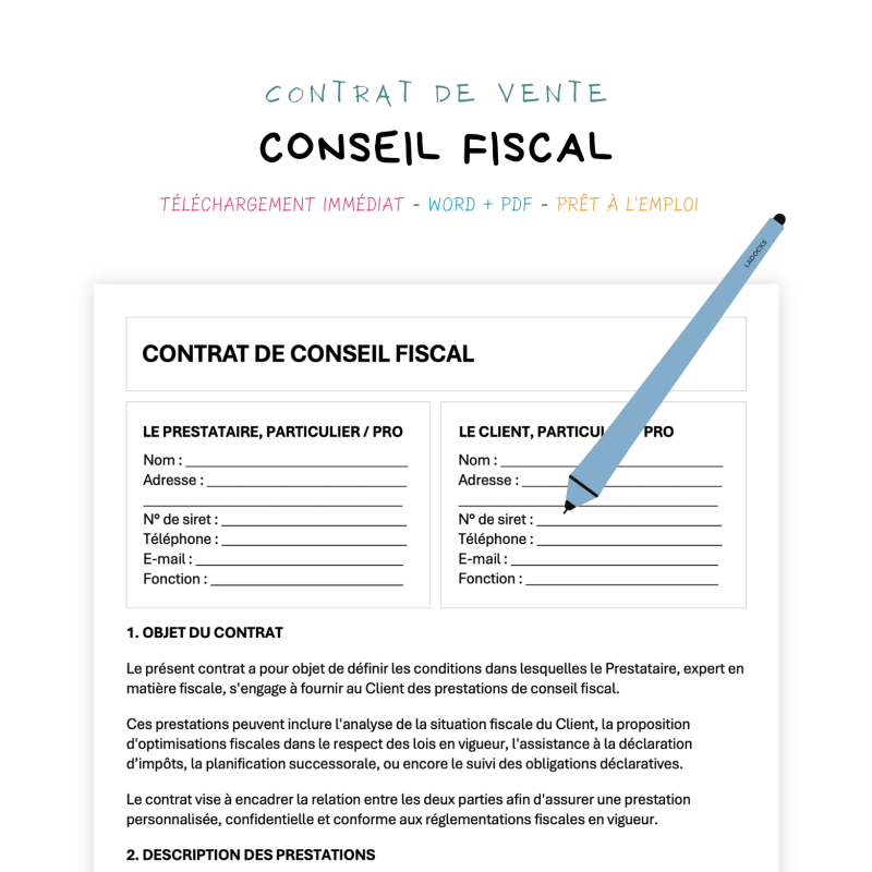 conseil fiscal Contrat de Conseil Fiscal