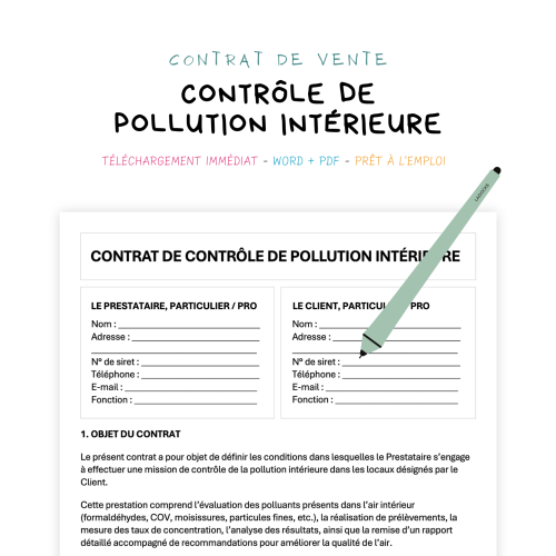 Contrat de Contrôle de Pollution Intérieure