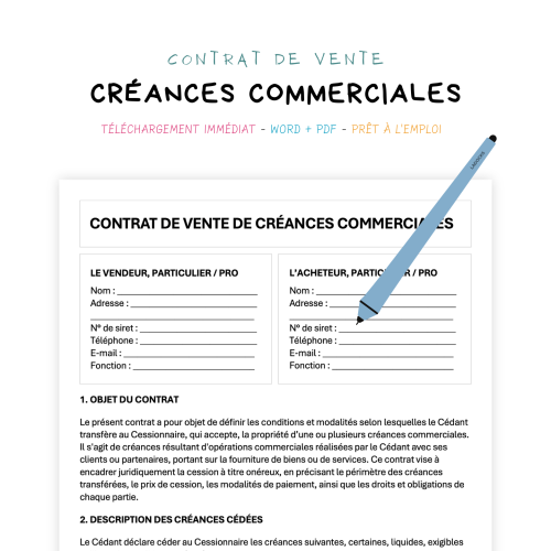 Contrat de Vente de Créances Commerciales