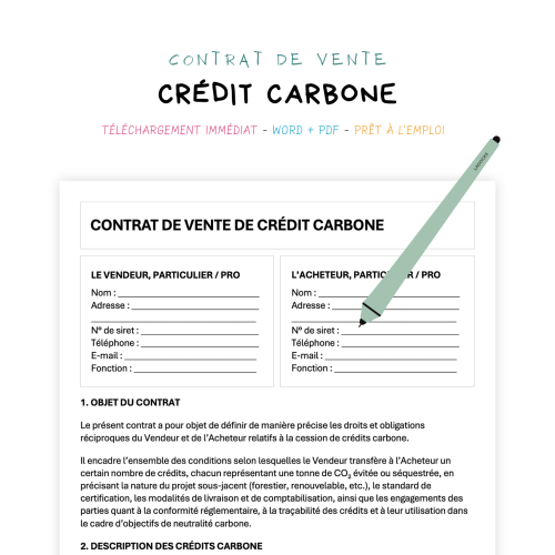 Contrat de Vente de Crédits Carbone