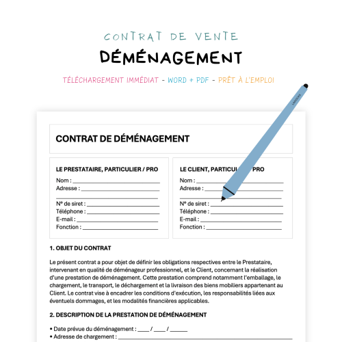 Contrat de Déménagement