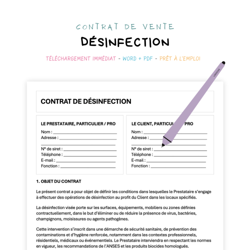 désinfection Contrat de Désinfection