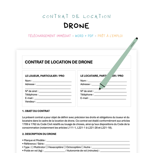 drone Contrat de Location de Drone