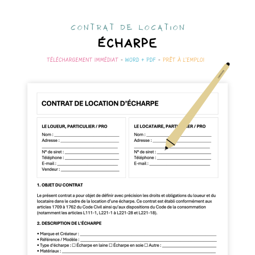 Contrat de Location d’Écharpe