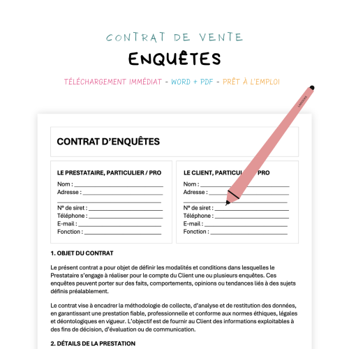 Contrat d’Enquêtes