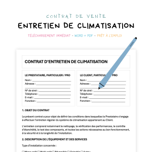 entretien de climatisation Contrat d’Entretien de Climatisation