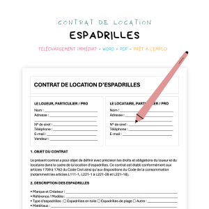 Contrat de Location d’Espadrilles