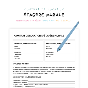 étagère murale Contrat de Location d’Étagère Murale