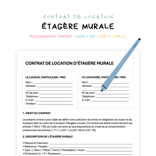 Contrat de Location d’Étagère Murale