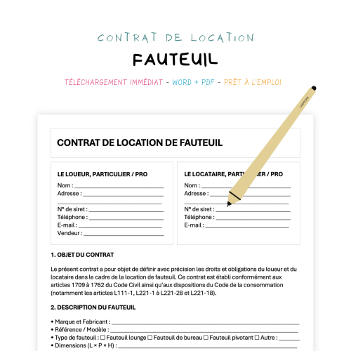 Contrat de Location de Fauteuil