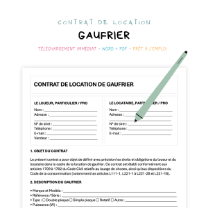 gaufrier Contrat de Location de Gaufrier