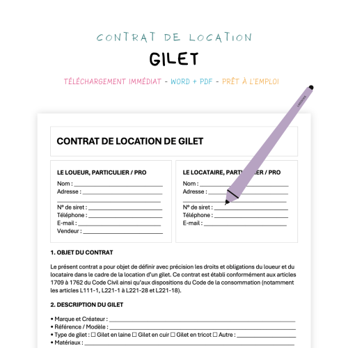 Contrat de Location de Gilet