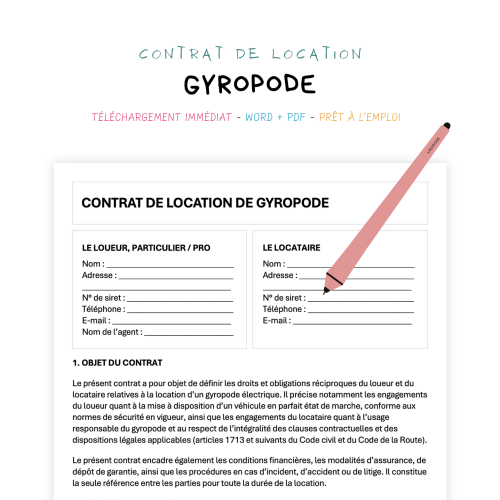 Contrat de Location de Gyropode