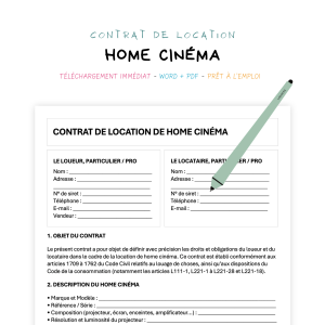 home cinéma Contrat de Location de Home Cinéma