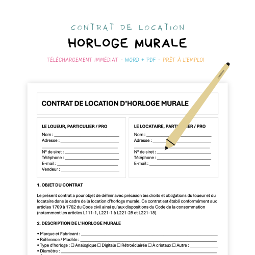 Contrat de Location d’Horloge Murale