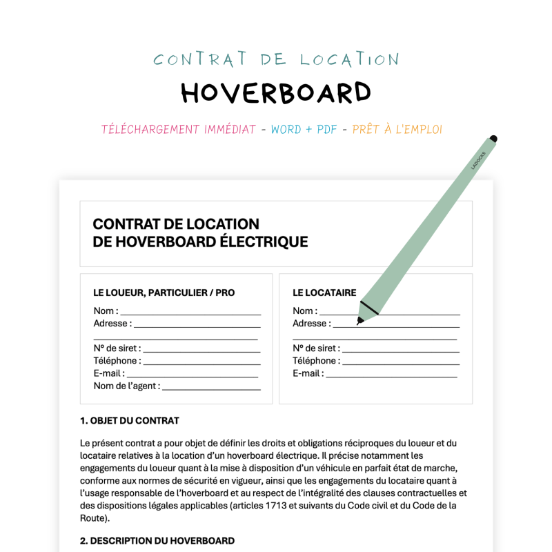 Contrat de Location d'Hoverboard