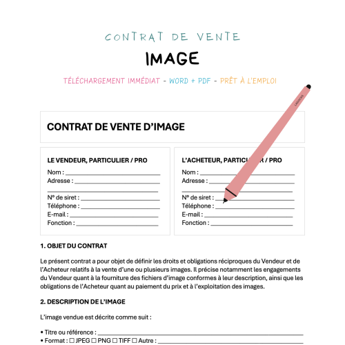 Contrat de Vente d’Image