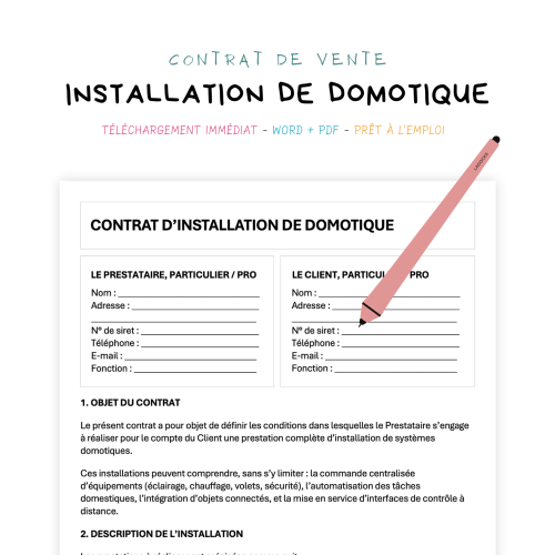 Contrat d’Installation de Domotique