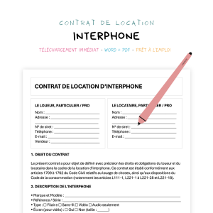 interphone Contrat de Location d’Interphone