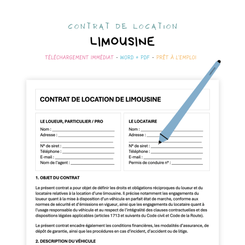 Contrat de Location de Limousine