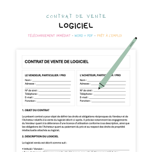 Contrat de Vente de Logiciel
