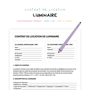 Contrat de Location de Luminaire