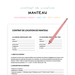 manteau Contrat de Location de Manteau